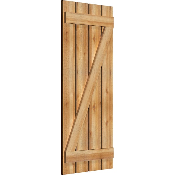 Spaced Board-n-Batten Shutters W/Z-Bar, Rough Sawn Western Red Cedar, 23W X 53H